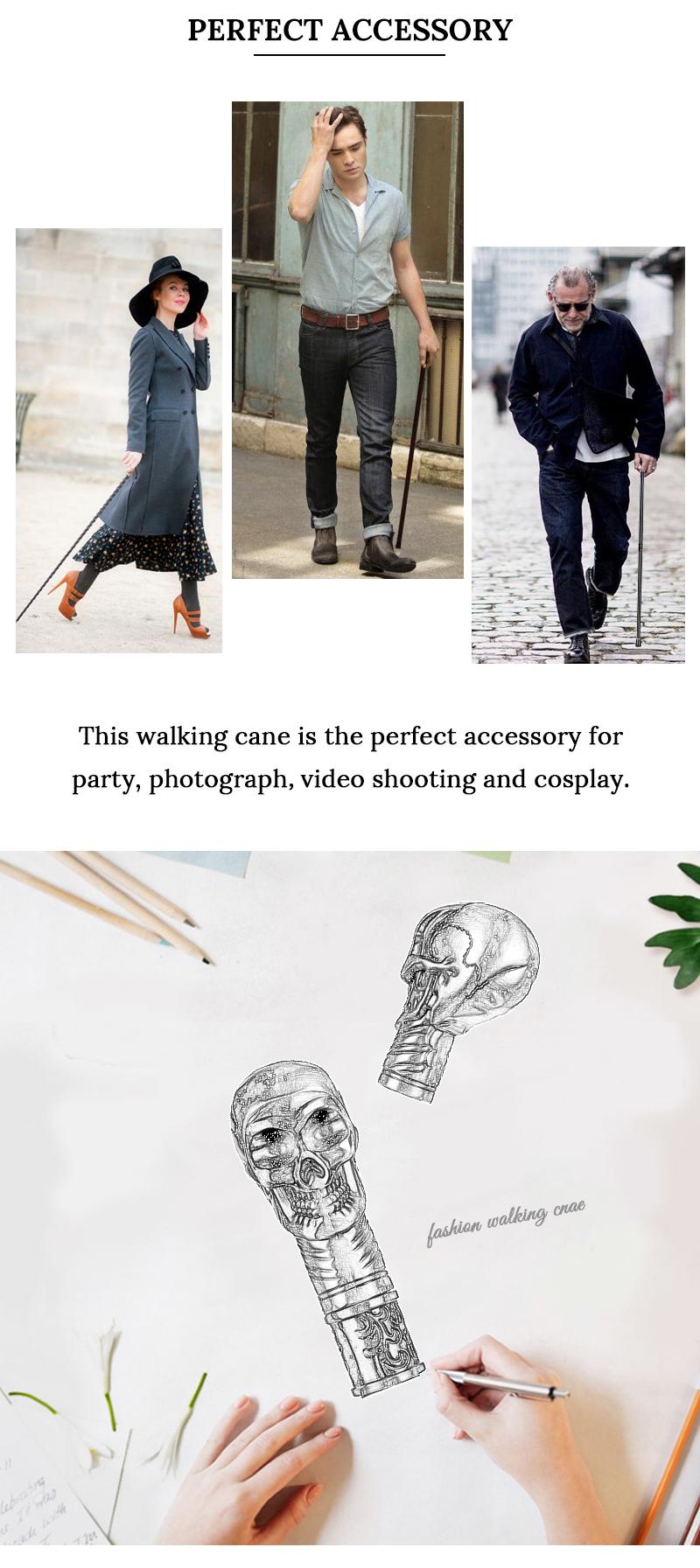 Skull-Head Steampun Walking Canes For Men Fashion Decorative Walking Stick Gentleman Luxury Elegant Hand Cane Knob Walking Stick