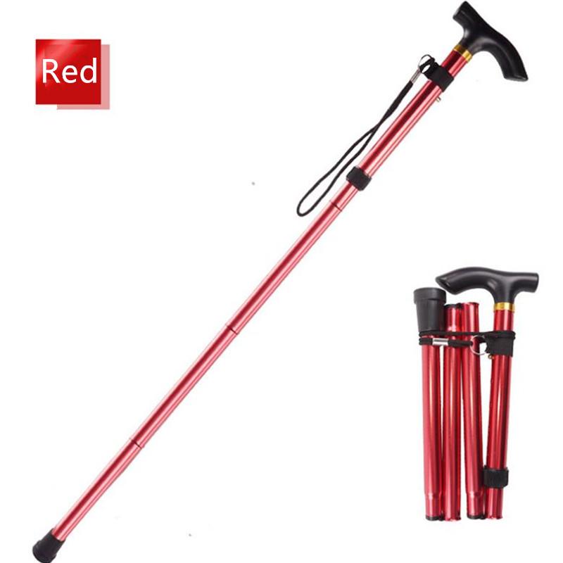 Walking Stick Hiking Trekking Poles Trail Ultralight 4 Section Adjustable Canes Aluminum Alloy Folding Walking Sticks