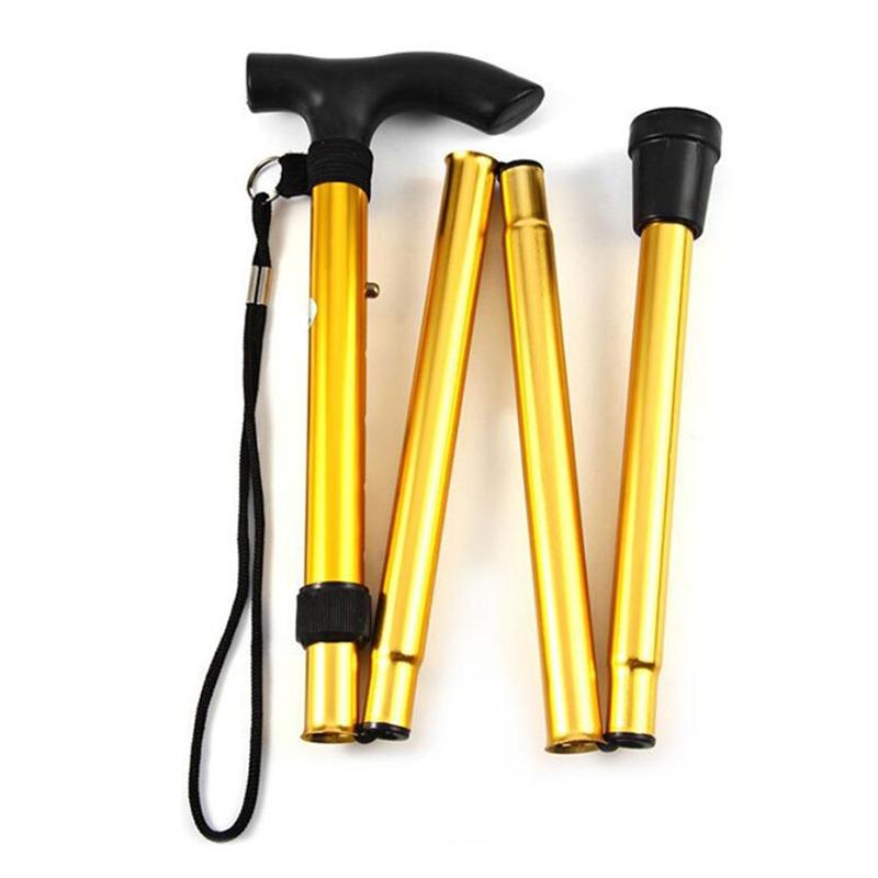 Walking Stick Hiking Trekking Poles Trail Ultralight 4 Section Adjustable Canes Aluminum Alloy Folding Walking Sticks