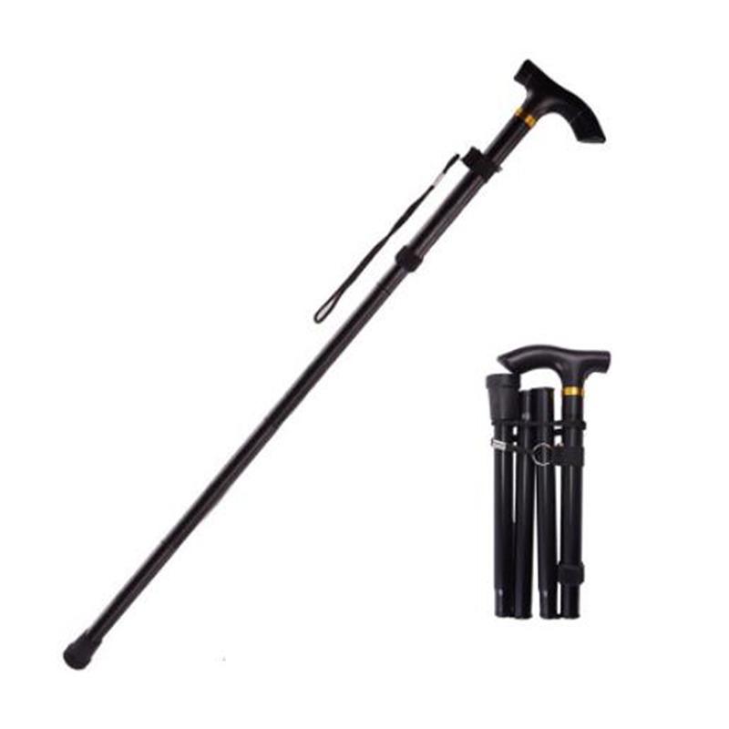 Walking Stick Hiking Trekking Poles Trail Ultralight 4 Section Adjustable Canes Aluminum Alloy Folding Walking Sticks