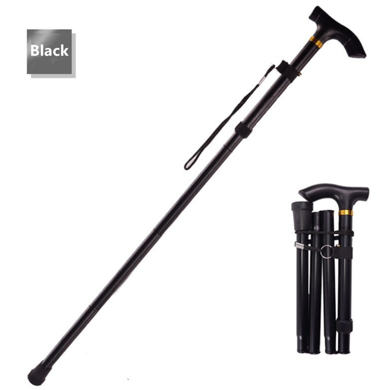 Walking Stick Hiking Trekking Poles Trail Ultralight 4 Section Adjustable Canes Aluminum Alloy Folding Walking Sticks