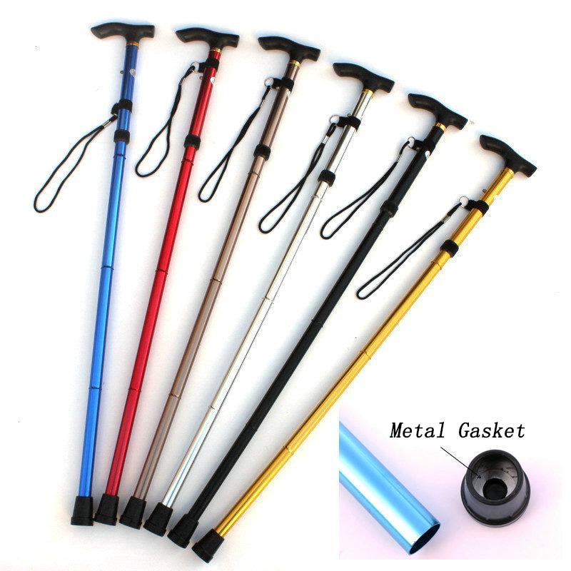 Walking Stick Hiking Trekking Poles Ultralight 4-section Adjustable Canes Aluminum Alloy Folding Cane Walking Sticks Crutch