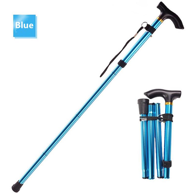 Walking Stick Hiking Trekking Poles Trail Ultralight 4 Section Adjustable Canes Aluminum Alloy Folding Walking Sticks