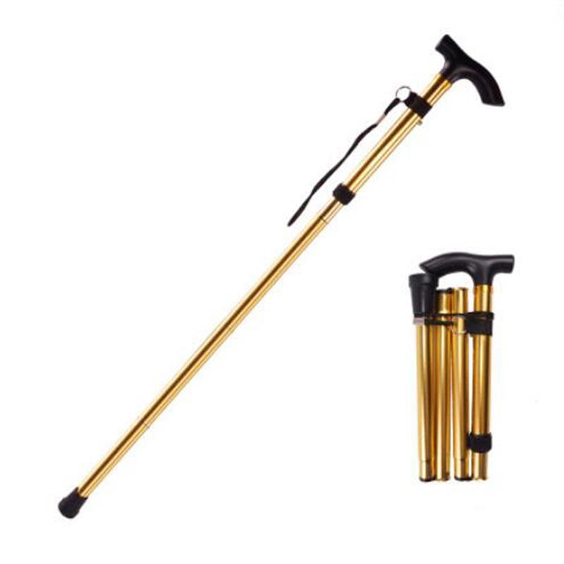 Walking Stick Hiking Trekking Poles Trail Ultralight 4 Section Adjustable Canes Aluminum Alloy Folding Walking Sticks