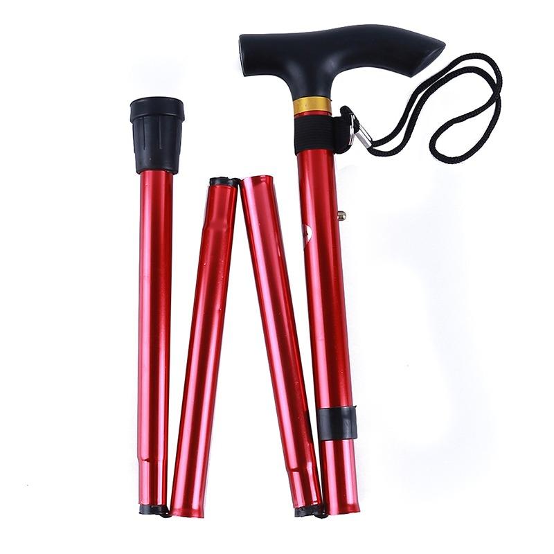 Walking Stick Hiking Trekking Poles Trail Ultralight 4 Section Adjustable Canes Aluminum Alloy Folding Walking Sticks