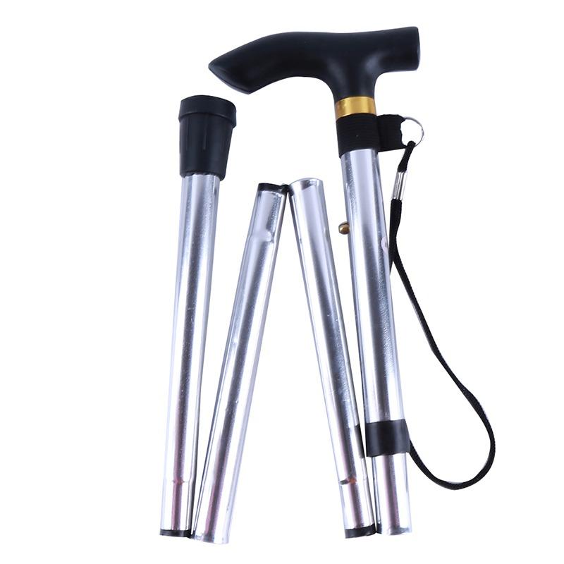 Walking Stick Hiking Trekking Poles Trail Ultralight 4 Section Adjustable Canes Aluminum Alloy Folding Walking Sticks