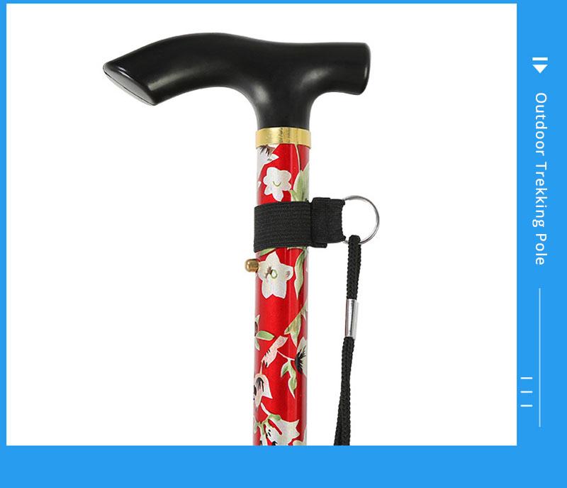 Telescopic Trekking Stick Walking Cane Trusty Hiking Poles Folding Stick Walking Stick for elder Crutches Rubber Tip Accessories