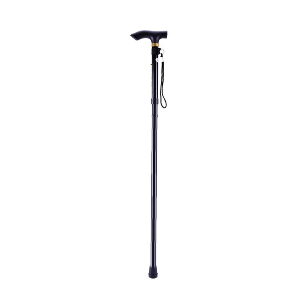 Aluminum Metal Four Sections Walking Stick Easy Adjustable Foldable Collapsible Travel Cane Camping Trekking Stick