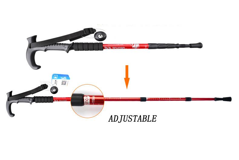 Anti Shock Trekking Pole Ultralight Walking Sticks Adjustable Hiking Canes Telescopic Crutch for Nordic walking sticks