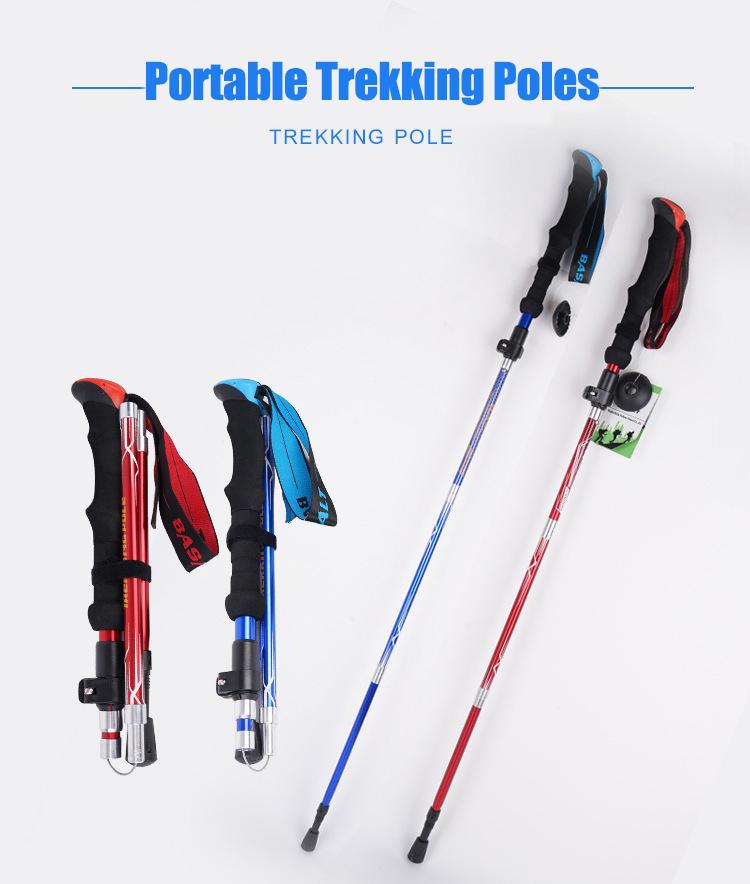 2Pcs Collapsible Walking Sticks Ultralight Trekking Pole Hiking Travel Anti Shock Alpinism Pole Telescopic Pole Outdoor Crutche