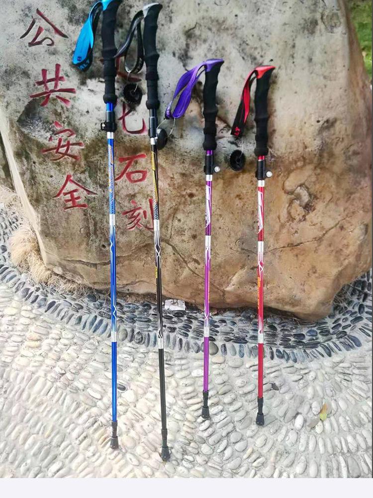 2Pcs Collapsible Walking Sticks Ultralight Trekking Pole Hiking Travel Anti Shock Alpinism Pole Telescopic Pole Outdoor Crutche