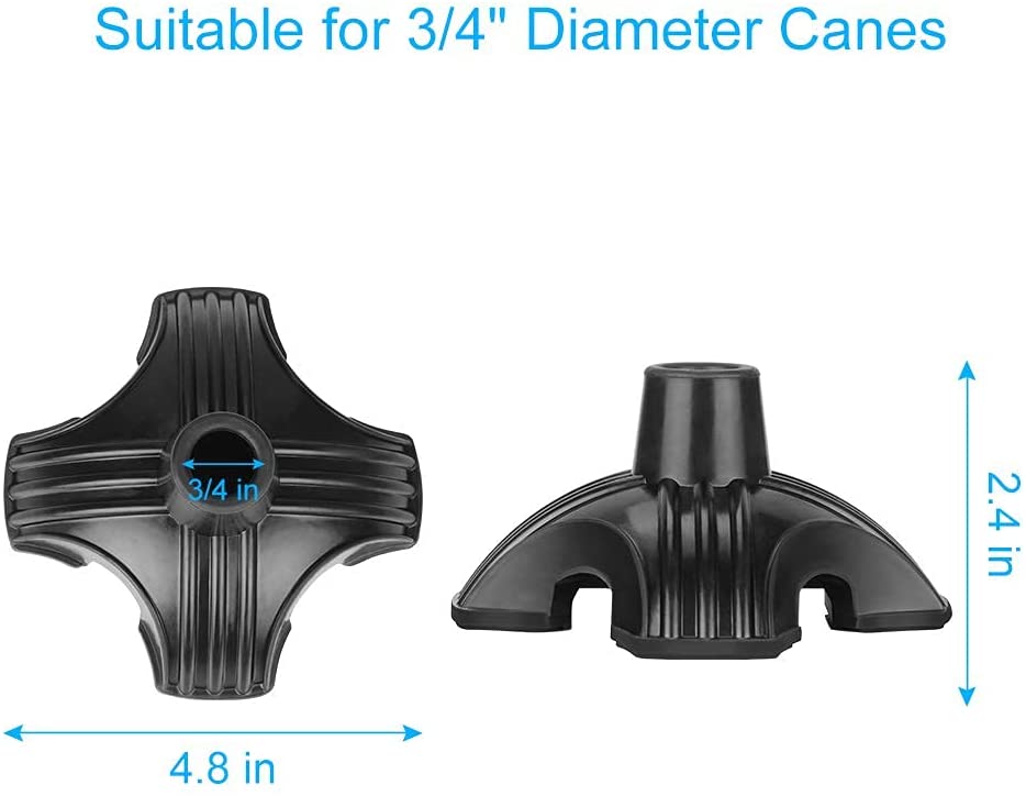 Cane Tip 4 Point for 19cm 22cm Diameter Standard Walking Cane Crutch Feet