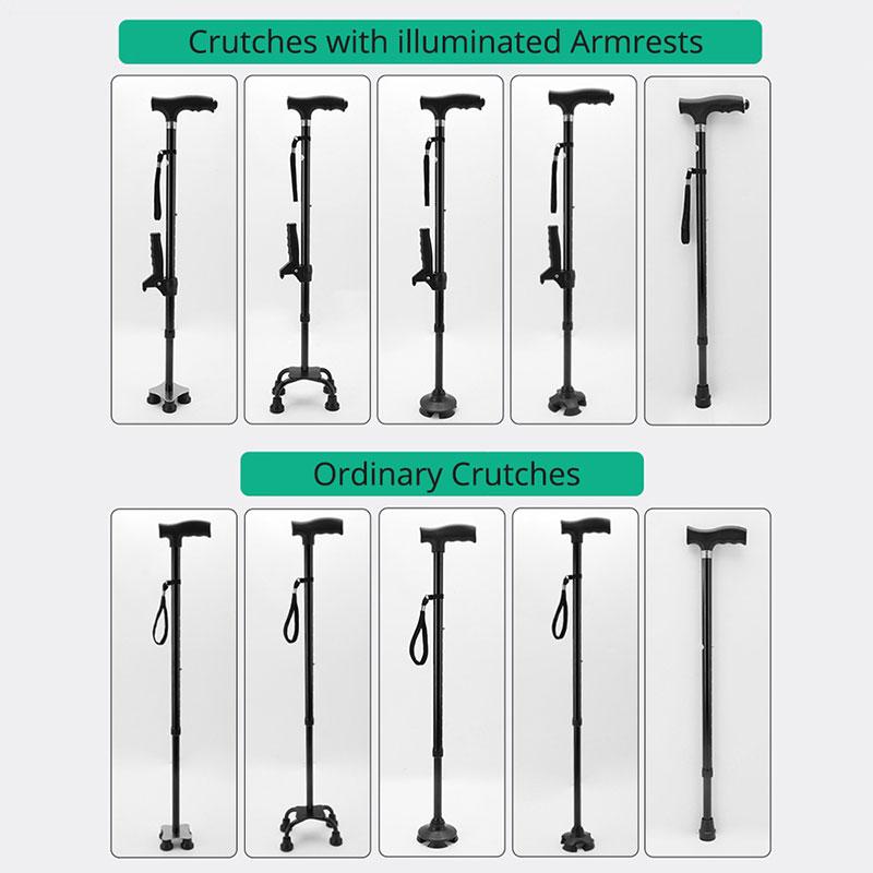 Safety Telescopic Stick Trusty Elderly Crutches Multifunctional Walking Stick Parents Cane Outdoor Camping Trekking Hiking Stick