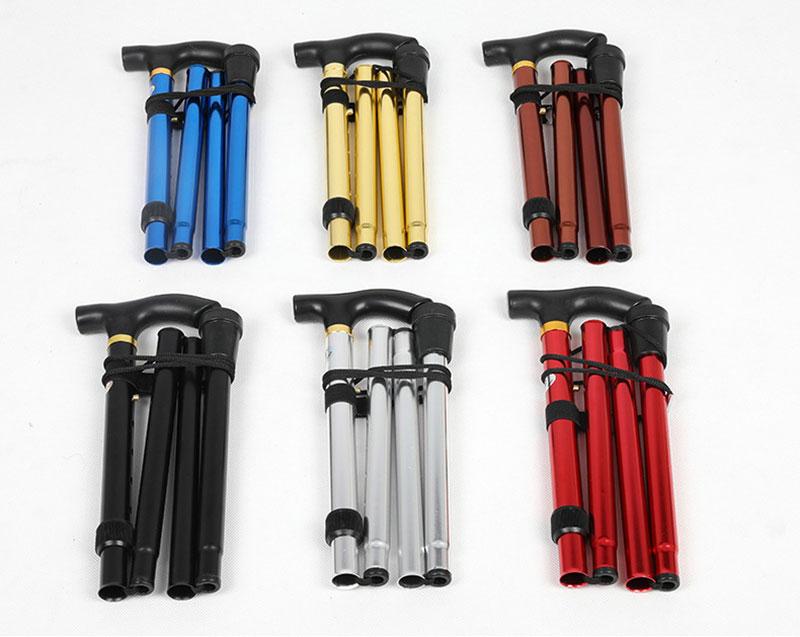 Telescopic Trekking Sticks Collapsible Cane Folding Trusty Walking Hiking Running Canes Trekking Poles for Elder Parents Stick