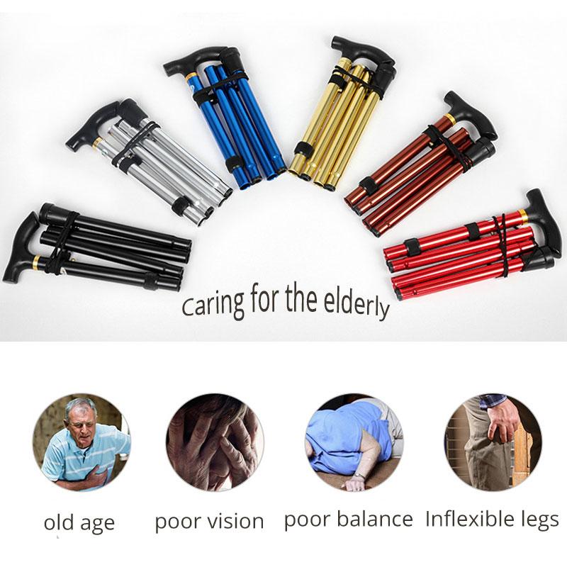 Telescopic Trekking Sticks Collapsible Cane Folding Trusty Walking Hiking Running Canes Trekking Poles for Elder Parents Stick