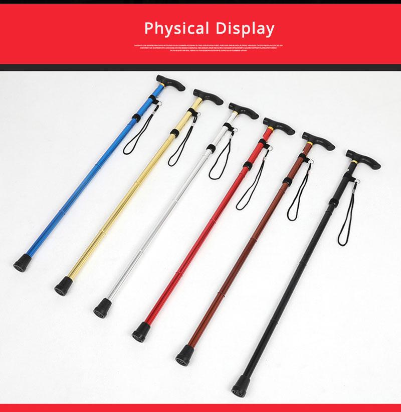 Telescopic Trekking Sticks Collapsible Cane Folding Trusty Walking Hiking Running Canes Trekking Poles for Elder Parents Stick