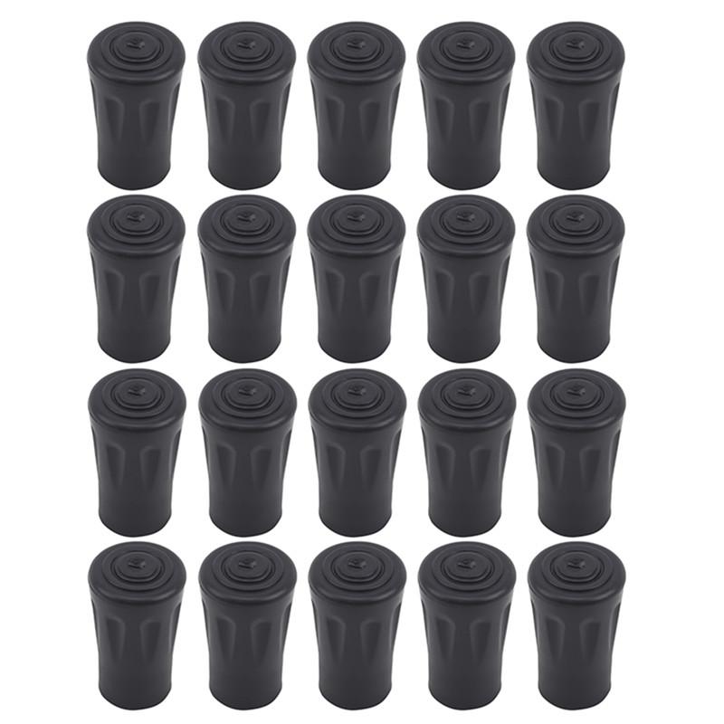 20pcs/pack Trekking Pole Nordic Walk Stick Cane Climb Replacement Alpenstock Outdoor Camp Hike Protector Cap Tip Rubber