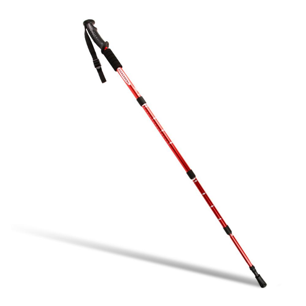 Trekking Pole Adjustable Non-slip Collapsible Hiking Walking Sticks Aluminum Alloy Cane Mountaineering Climbing Crutches