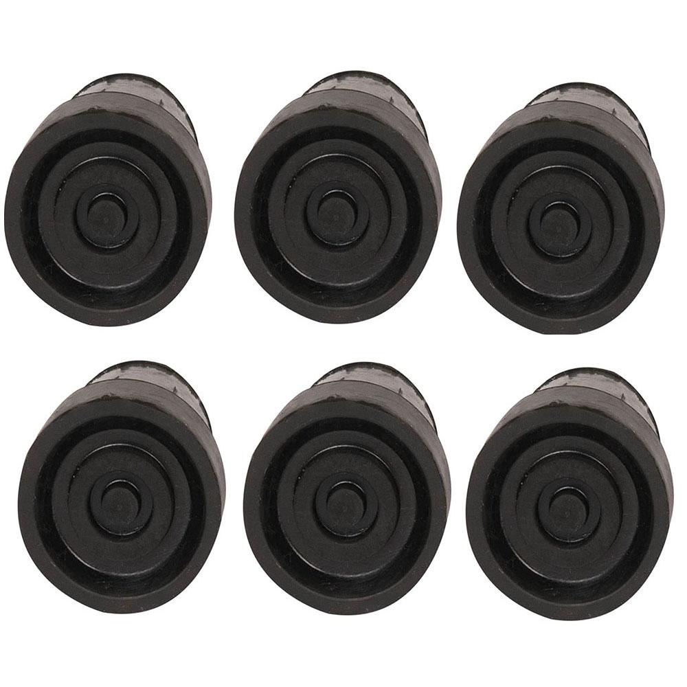 Replacement Cane Tips 6 Pieces Walking Stick Rubber Tips for Trekking Poles Black