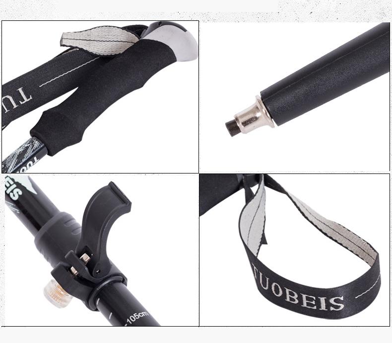 Trekking pole 110-130cm aluminum alloy lightweight telescopic folding trekking mountain climbing walking stick outdoor cane