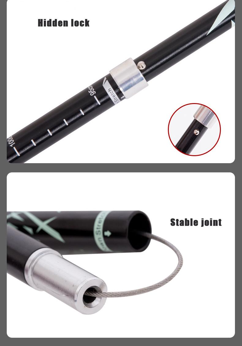 Trekking pole 110-130cm aluminum alloy lightweight telescopic folding trekking mountain climbing walking stick outdoor cane