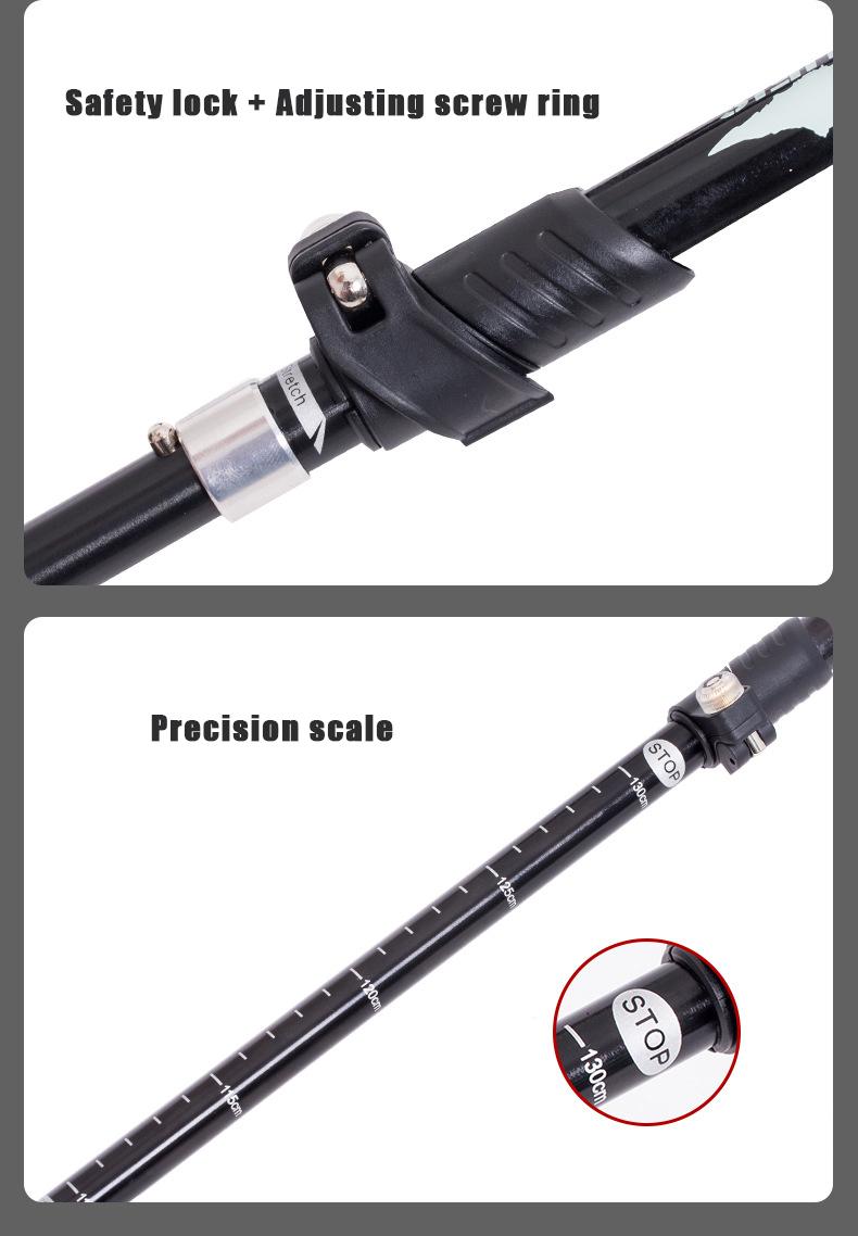 Trekking pole 110-130cm aluminum alloy lightweight telescopic folding trekking mountain climbing walking stick outdoor cane
