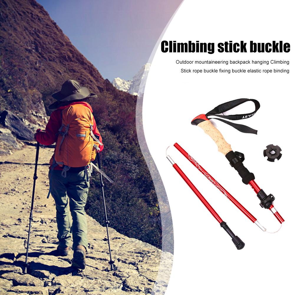 Hiking Walking Sticks Telescopic Alloy Stick Carbon Fiber Trekking Pole Folding Lightweight Trekking Alpenstock Hiking Cane