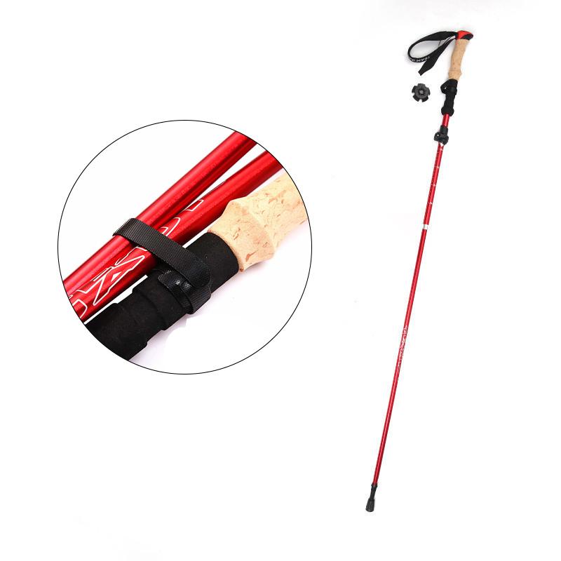 Hiking Walking Sticks Telescopic Alloy Stick Carbon Fiber Trekking Pole Folding Lightweight Trekking Alpenstock Hiking Cane