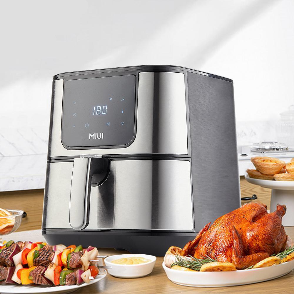 MIUI 6L Air Fryer 1600-1800W, No Oil Electric Fryer with Combination basket, Intelligent Touch Screen Oven for Whole Chicken2022