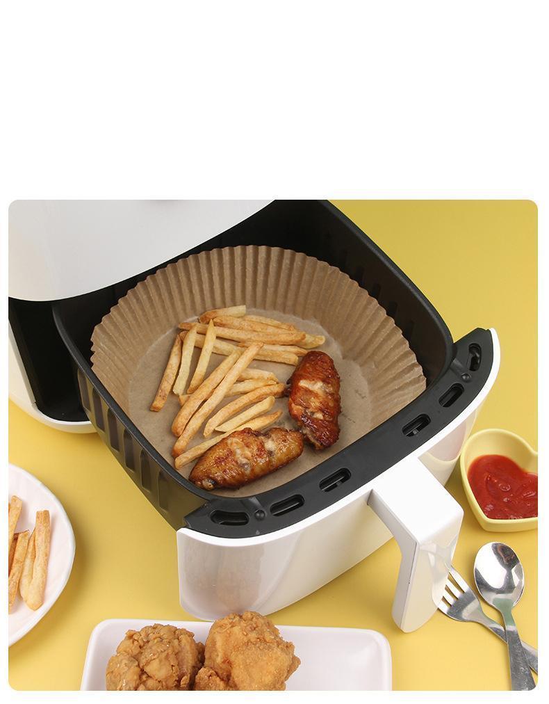 100/50Pcs Air Fryer Disposable Paper Hamburger Oil Blotting Paper Steamer Baking Sheet Oven Grill Paper Absorbing Baking Paper