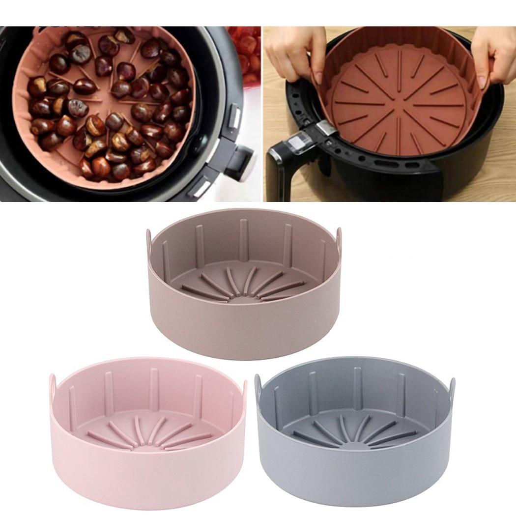 Air Fryer Accessories Non Stick Silicone Baking Pot Cake Baking Tray Pan For Airfryer Air Fryer Accessories Non Stick Silicone