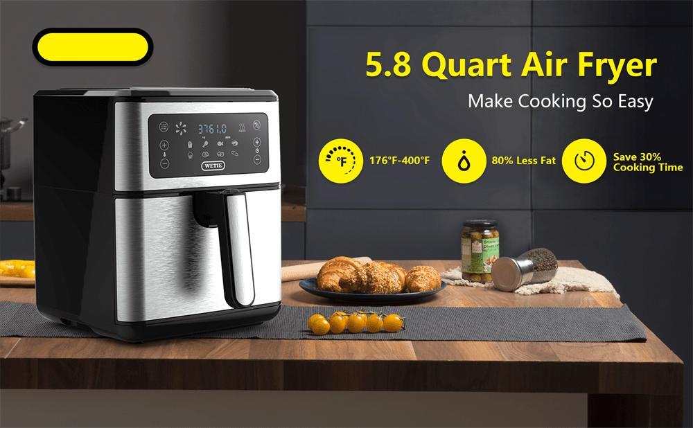 Smart Air Fryer Digital Touch Screen With 8 Preset Recipes Oven Cooker Over Heat Protection Cooking Fryer