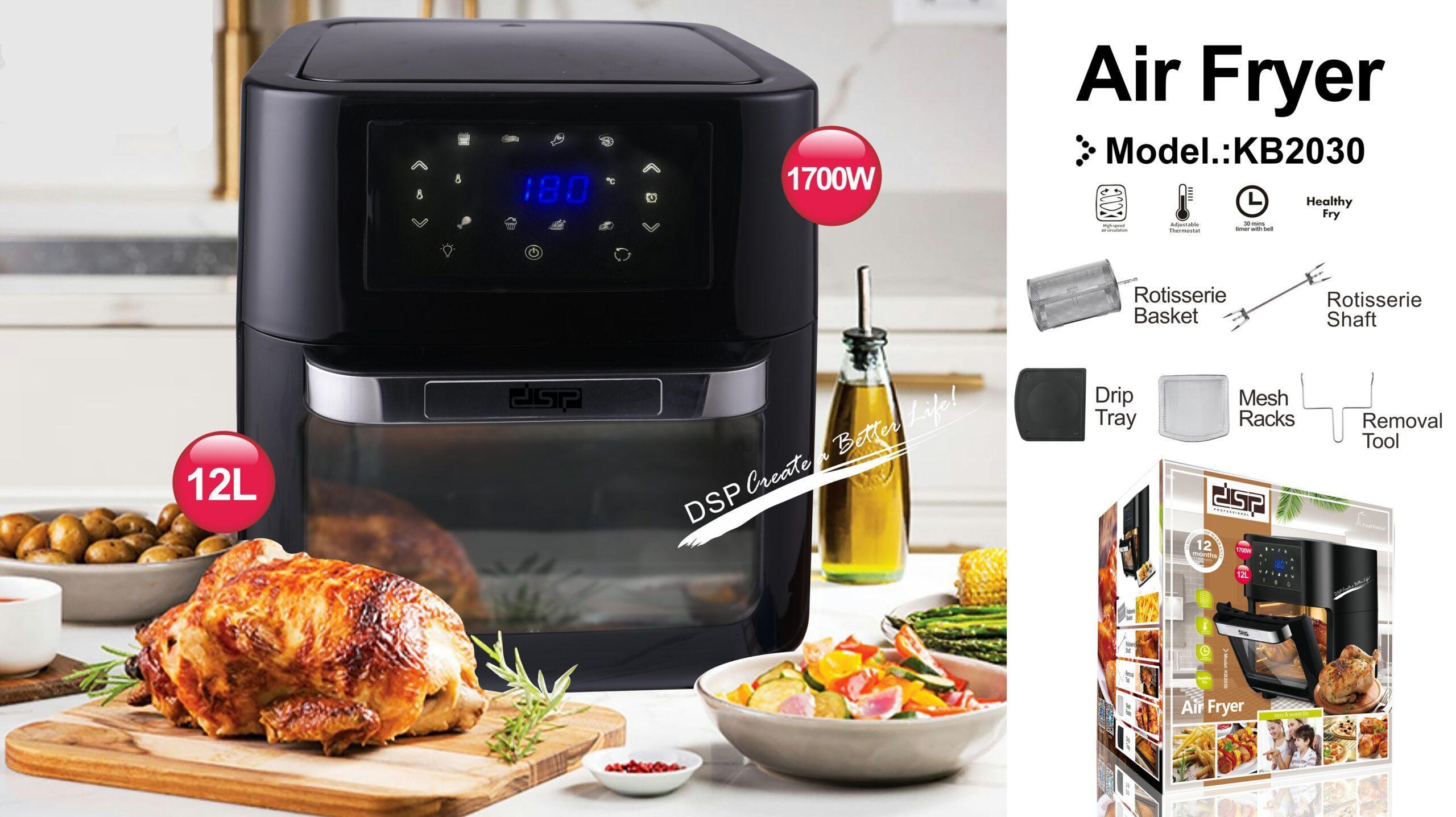 Smokeless Digital Air Fryer Multifunctional 1700w 12L Capacity Electric Fryer Fries Machine Health No Oil Electric Air Oven