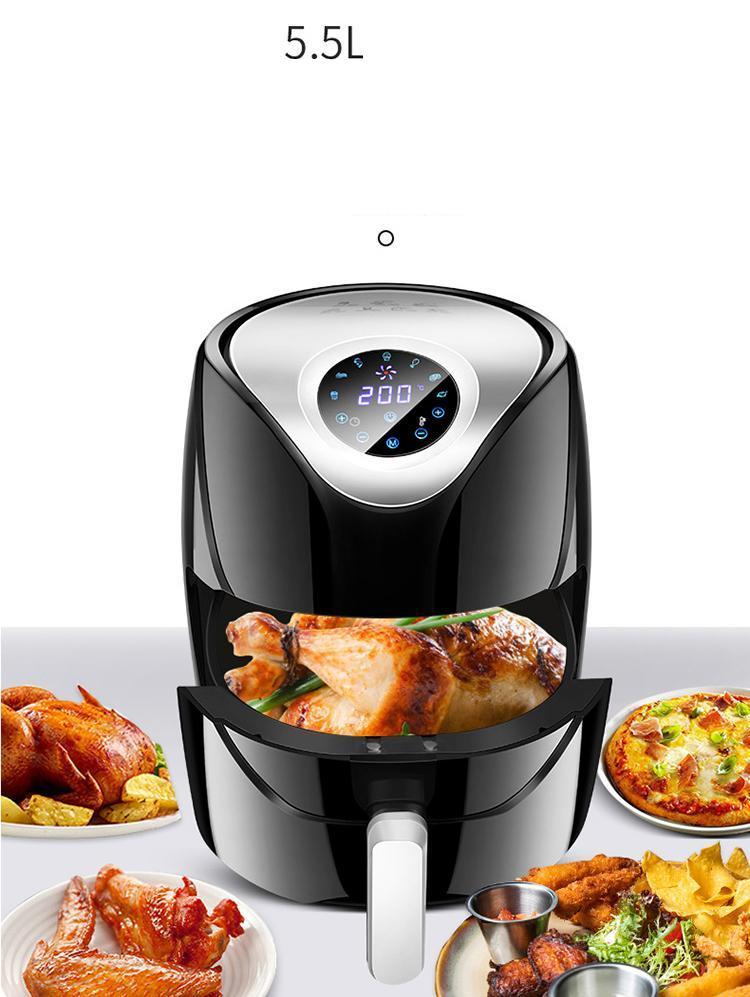 5.5 Liters Air Fryer Electric Fryer Home Use Intelligent Touch Screen No Fuel French Fries Machine