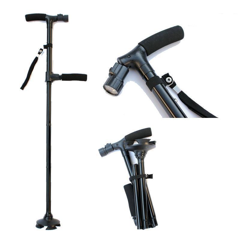 2021 New Old Man Walking Stick Telescopic Canes T Handle Baston Elder Stable Crutch No Slip Pole Folding Hiking Elderly Walk