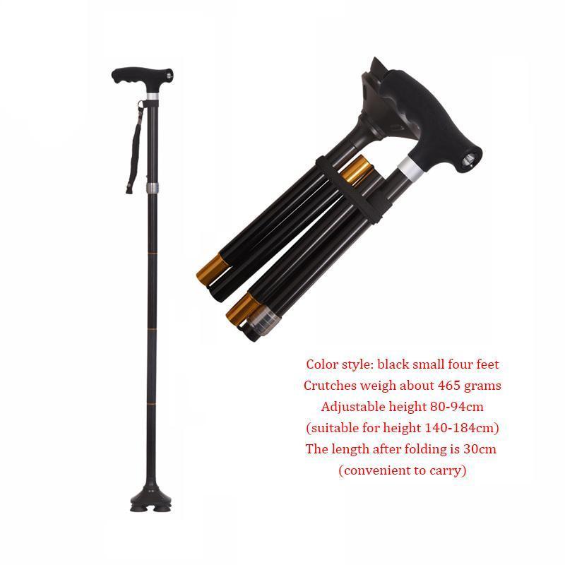 2021 New Old Man Walking Stick Telescopic Canes T Handle Baston Elder Stable Crutch No Slip Pole Folding Hiking Elderly Walk