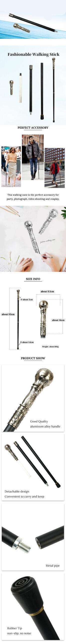 2021 new Fashion Luxury Walking Sticks Man Party Decorative Walking Canes women self defense Elegant Aluminum Alloy Handle Canes