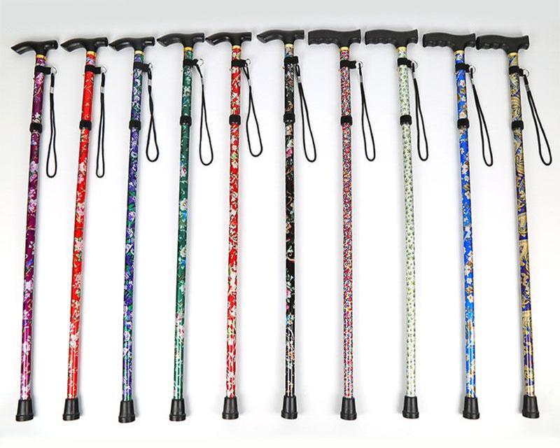 Telescopic Trekking Stick Walking Cane Trusty Hiking Poles Folding Stick Walking Stick for elder Crutches Rubber Tip Accessories