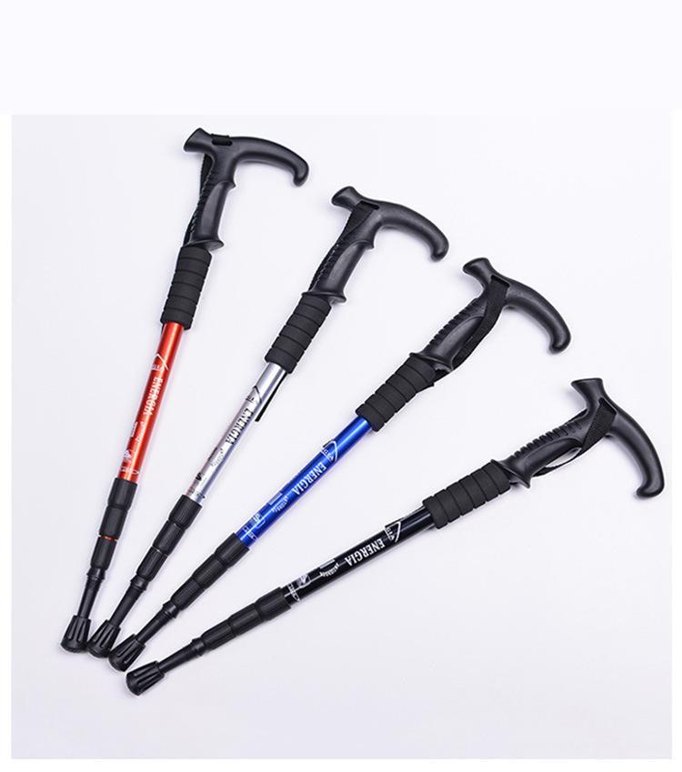 Anti Shock Nordic Walking Poles Sticks Telescopic Trekking Hiking Folding Walking Stick Canes with Rubber Tips Protectors