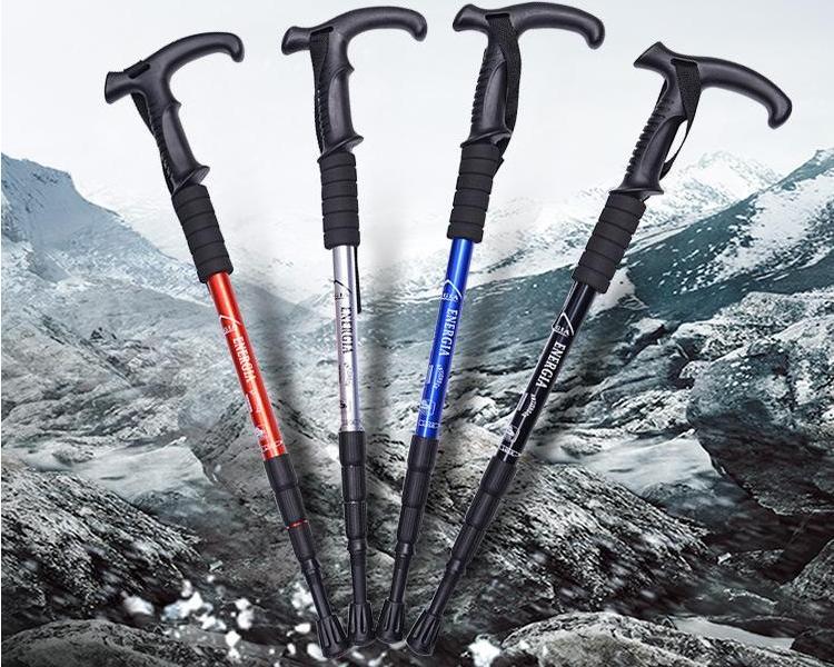 Anti Shock Nordic Walking Poles Sticks Telescopic Trekking Hiking Folding Walking Stick Canes with Rubber Tips Protectors