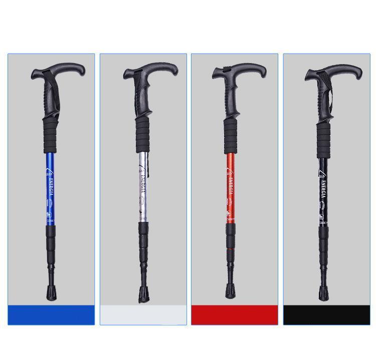 Anti Shock Nordic Walking Poles Sticks Telescopic Trekking Hiking Folding Walking Stick Canes with Rubber Tips Protectors