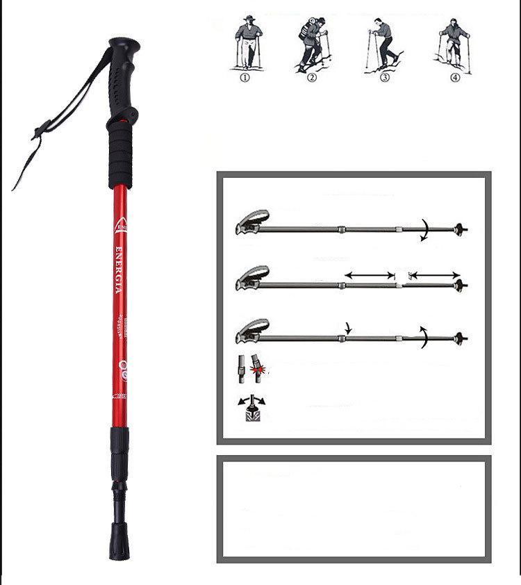 Anti Shock Trekking Pole Ultralight Walking Sticks Adjustable Hiking Canes Telescopic Crutch for Nordic walking sticks