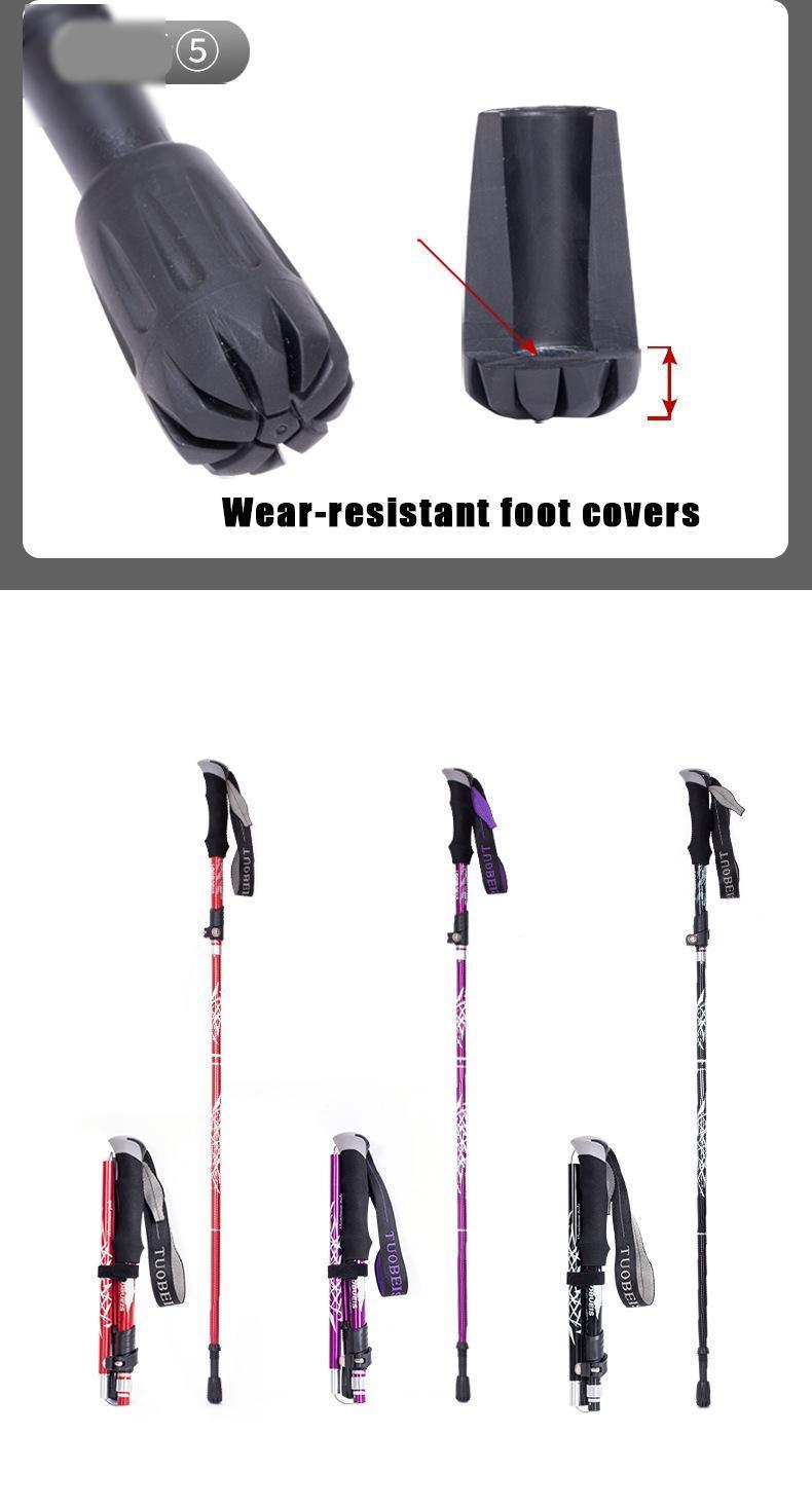 Trekking pole 110-130cm aluminum alloy lightweight telescopic folding trekking mountain climbing walking stick outdoor cane