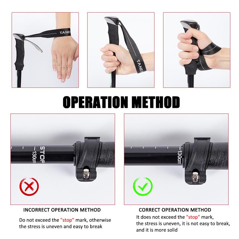 Aviation Metal Telescopic Rod Climbing Outdoor Fold Trekking Poles Camping Mountain Walking Hiking Stick Nordic Elderly Crutch