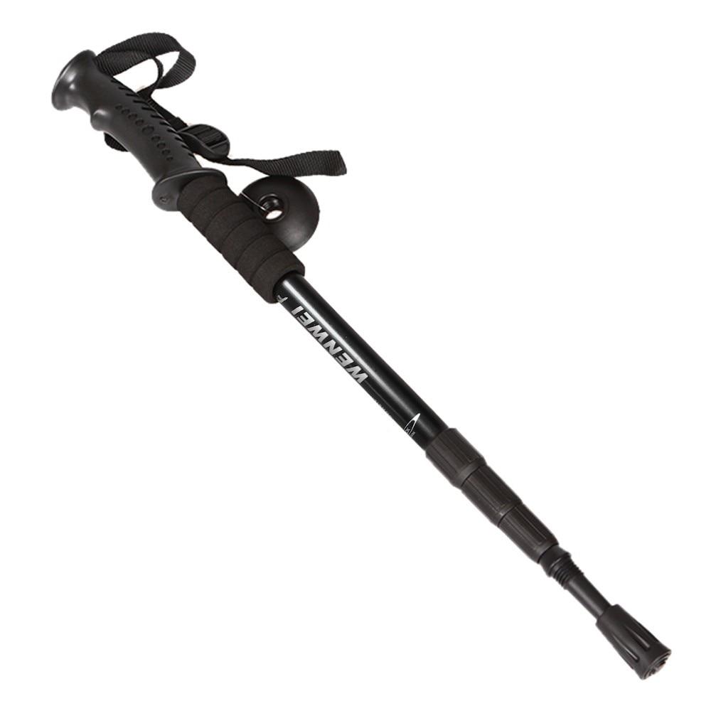 Anti Shock Hiking Walking Trekking Trail Poles Stick Adjustable Canes 4-sections Camping Outdoor Survival Accessories