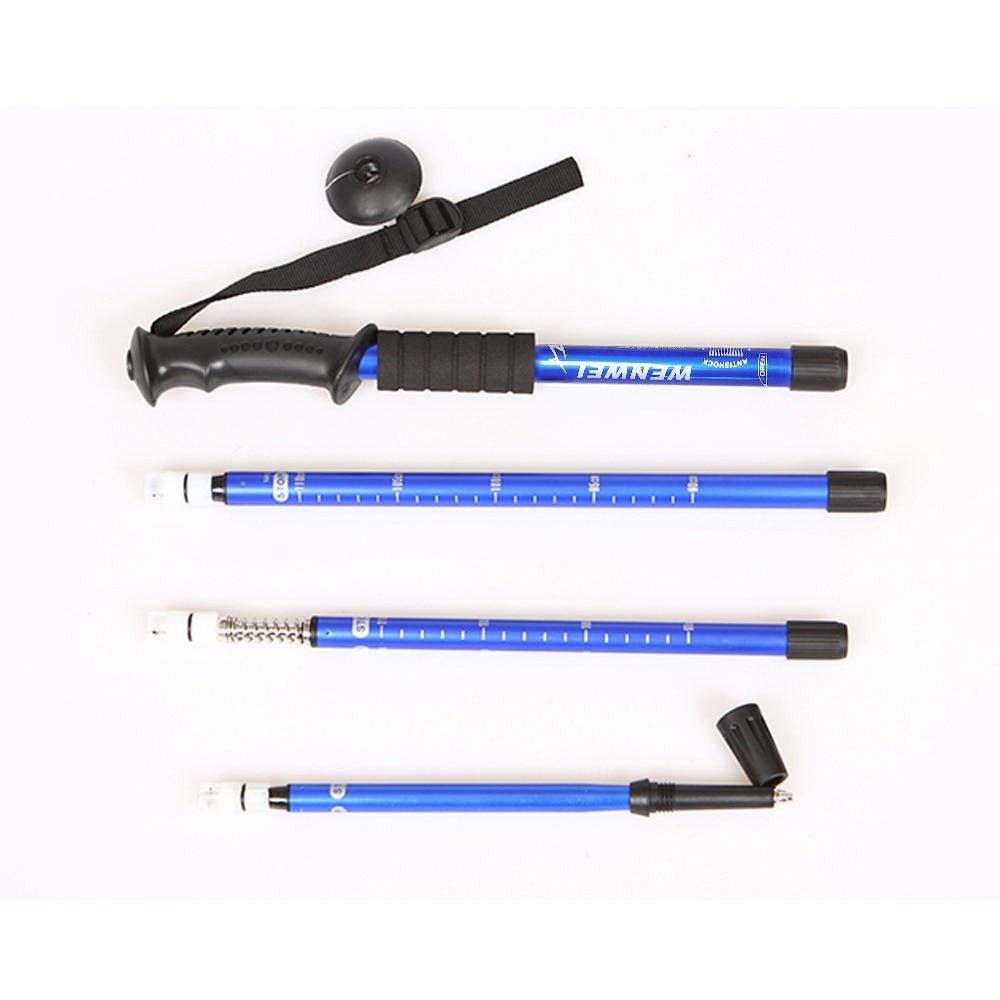 Anti Shock Hiking Walking Trekking Trail Poles Stick Adjustable Canes 4-sections Camping Outdoor Survival Accessories