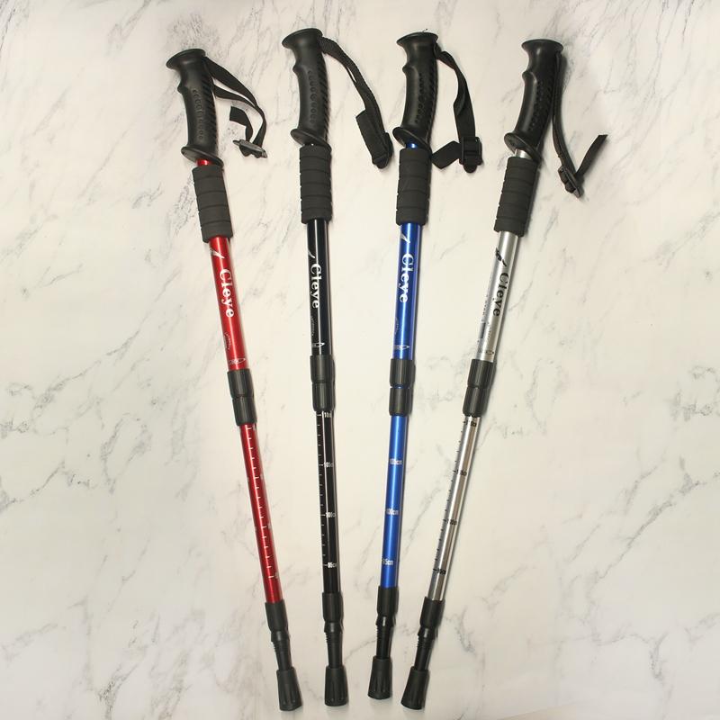 2Pcs/pair Outdoor Hiking Anti Shock Walking Sticks Telescopic Trekking Climbing Poles Ultralight Led Walking Canes Hiking Poles