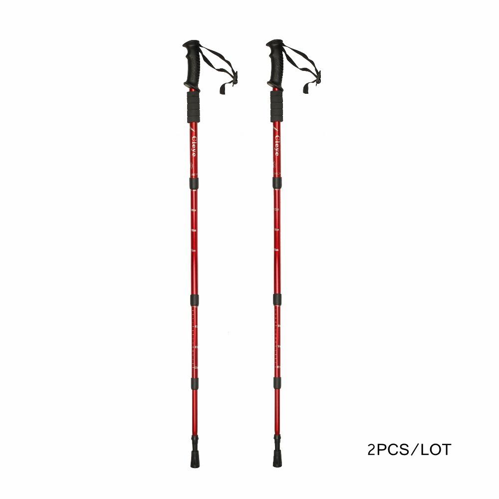 2Pcs/pair Outdoor Hiking Anti Shock Walking Sticks Telescopic Trekking Climbing Poles Ultralight Led Walking Canes Hiking Poles