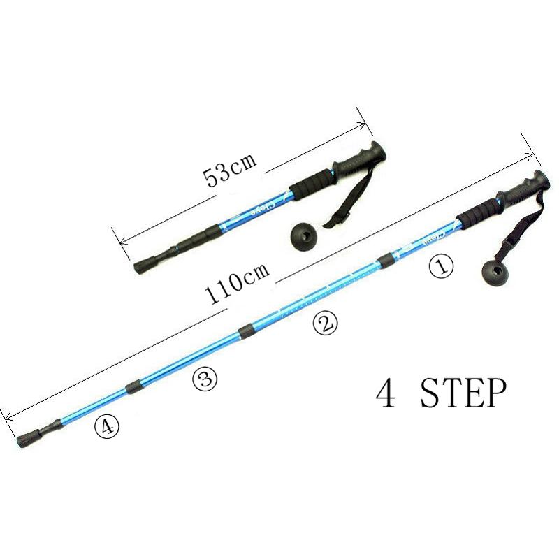 2Pcs/pair Outdoor Hiking Anti Shock Walking Sticks Telescopic Trekking Climbing Poles Ultralight Led Walking Canes Hiking Poles