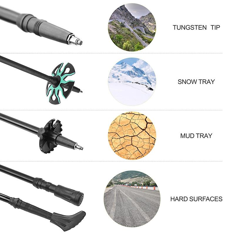 Hitorhike/Homful 195g/pc carbon fiber external quick lock Trekking poles hiking Collapsible stick nordic walking stick Crutch